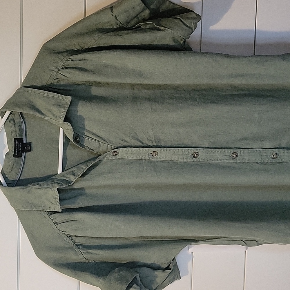 J. CREW BAIRD MCNUTT IRISH LINEN SHIRT DRESS M GREEN - Picture 11 of 14